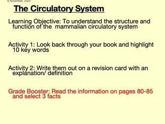 Circulatory System - GCSE Biology Lesson PowerPoint (EDEXCEL)