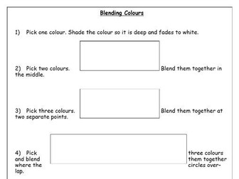 Art- colour theory worksheets