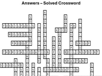 Huge KS3 Chemistry Revision Crossword