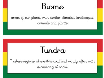 Biomes Word Cards Display