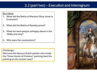 Power and the People AQA GCSE Lesson 6 - Oliver Cromwell and the Commonwealth