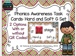 Phonics Task Cards: Hard and Soft G