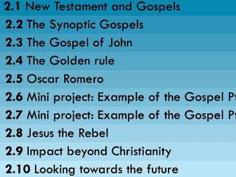 Year 8 Gospels unit