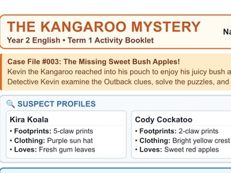 Year 2 Kangaroo Mystery: KS1 Grammar & Writing