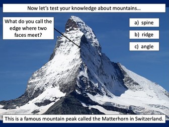 Identifying the key features of mountains - KS2