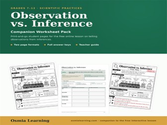 Observation vs. Inference: Companion Pack