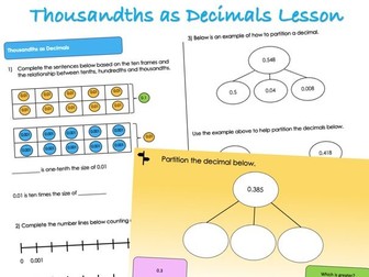 Year 5 Decimals and Percentages - Thousandths as Decimals Lesson