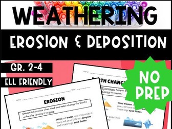 WEATHERING, EROSION, & DEPOSITION Worksheets/Change in Earth's Surface/Rocks