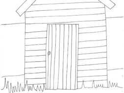 Beach Hut Colouring Page | Teaching Resources