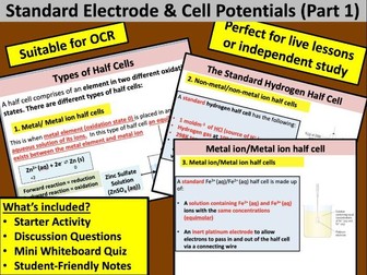 Standard Electrode & Cell Potentials (part 1)