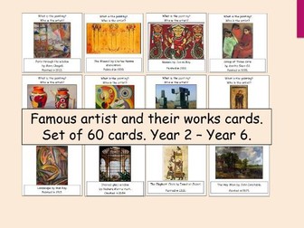 Famous artists and paintings cards.