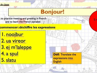 Bonjour! Year 7 French spelling lesson