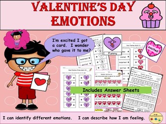 Valentines Day Emotions Feelings Worksheets Flash Cards
