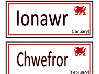Welsh Months Of The Year Colour Display Poster Cards