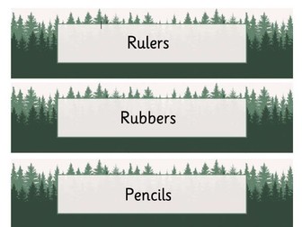 Classroom drawer labels / name labels - forest theme