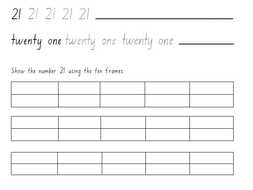 kindergartenyear 1 number worksheets 21 30 teaching resources
