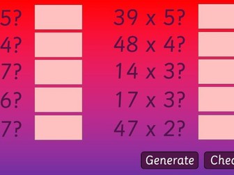 Random Maths Calculations on PPT