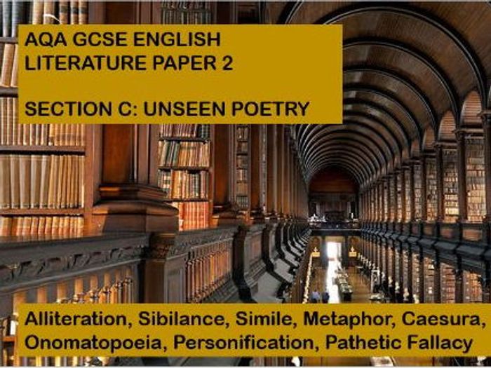 AQA's English Literature Paper 2 Section C Unseen Poetry 5 Practice ...