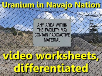 Nuclear Waste: video worksheets, dfferentiated.