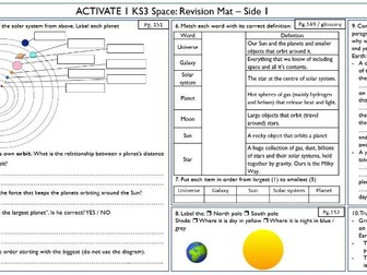 KS3 Space Revision Mat Worksheet