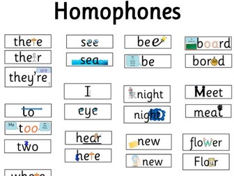 KS1 Homophones Spelling Poster