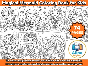 Magical Mermaid Coloring Book for Kids