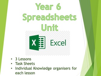 Year 6 Computing - Spreadsheets Unit - Excel