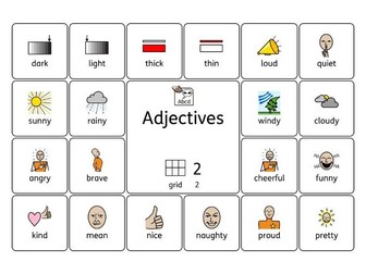 Adjective Symbol Grid 2 - Descriptive Writing Support - SEN and Lower Ability