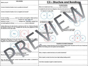 C3 Structure and Bonding Knowledge Organiser