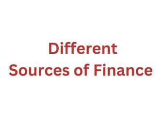 Sources of Finance Crossword