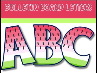 Watermelon Bulletin Board Letters A–Z & 0–9 | Fun Summer Alphabet & Numbers