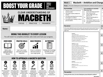Macbeth 6 week/ lesson intervention booklet