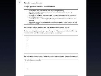 Othello noun appositives and relative clauses