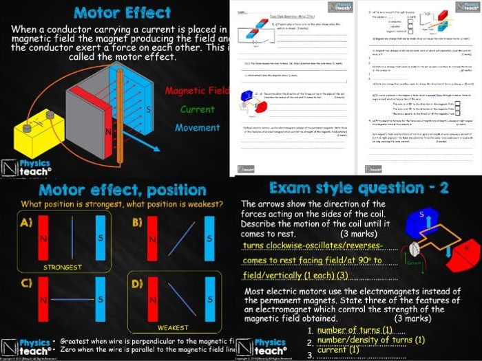 GCSE 9-1 - AQA Physics 4.7 - The Motor Effect | Teaching Resources