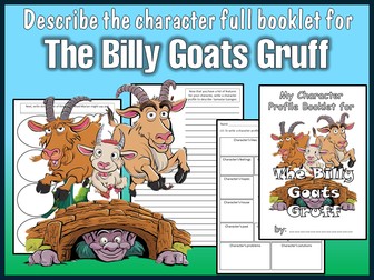 NEW The Billy Goats Gruff FABLE Character Describe Book Character Booklet Description Creative Write