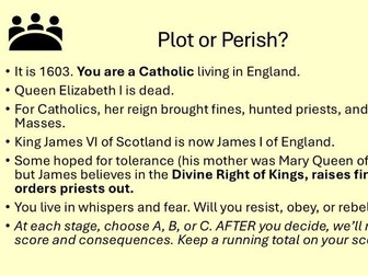 Gunpowder Plot decision making game