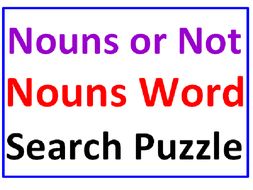 Nouns or Not Worksheets PLUS Nouns Word Search Puzzle