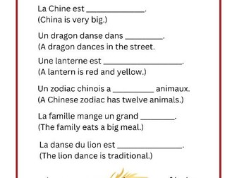 Chinese New Year French Lesson ks2