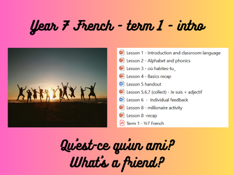 Year 7 French term 1 - intro - qu'est ce qu'un ami?