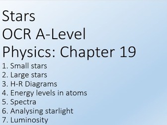 Stars: OCR A-Level Physics, Chapter 19