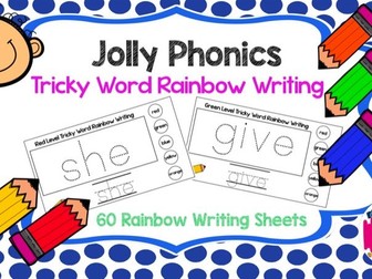 Jolly Phonics Tricky Word Rainbow Writing