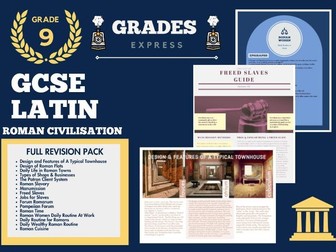 EDUQAS GCSE Latin: GRADE 9 Roman Civilisation Full Revision Pack