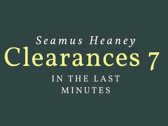 CLEARANCES 7: IN THE LAST MINUTES