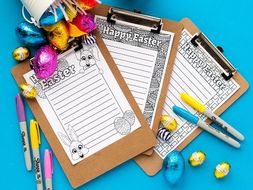 Easter Stationery | Set of 3 Easter letterheads to color in and write a letter or story for Easter