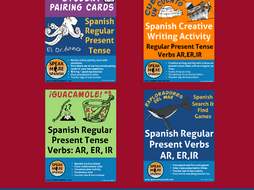 Spanish Regular Present Tense Verbs BUNDLE. Presente Verbos Regulares AR,ER,IR