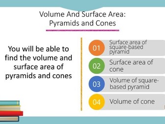 Volume And Surface Area: Pyramids and Cones Powerpoint (Foundation GCSE)