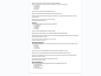 Bank of Exam Questions - Christianity