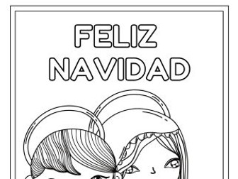 24 Spanish Christmas card colouring worksheets Navidad