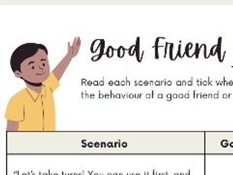 Good friend or not? Activity sheet