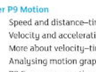 AQA GCSE PHYSICS P9 MOTION